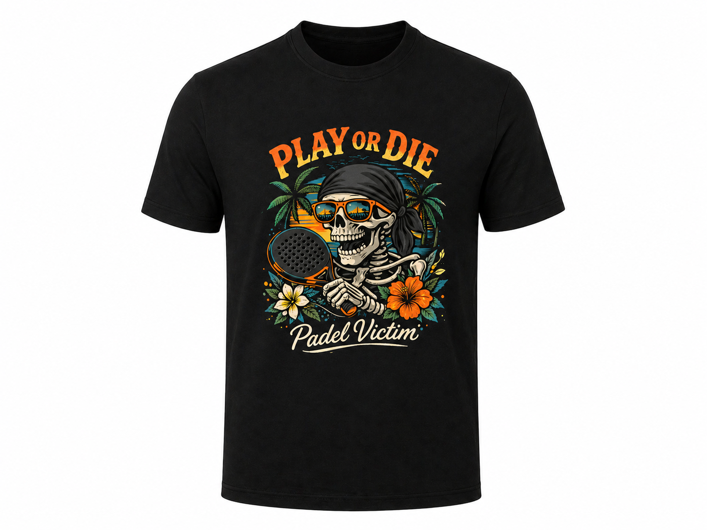 T-Shirt Padel Victim "Play or Die" Coton premium