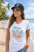 T-shirt Padel Victim Femme "Relax you're playing padel"