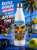 Bouteille d’Eau – Aluminium Blanc – 500 ml – Design “Apéro Padel” - Padel Victim