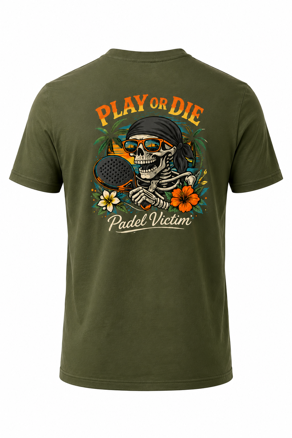 T-Shirt Padel Victim "Play or Die" Coton premium