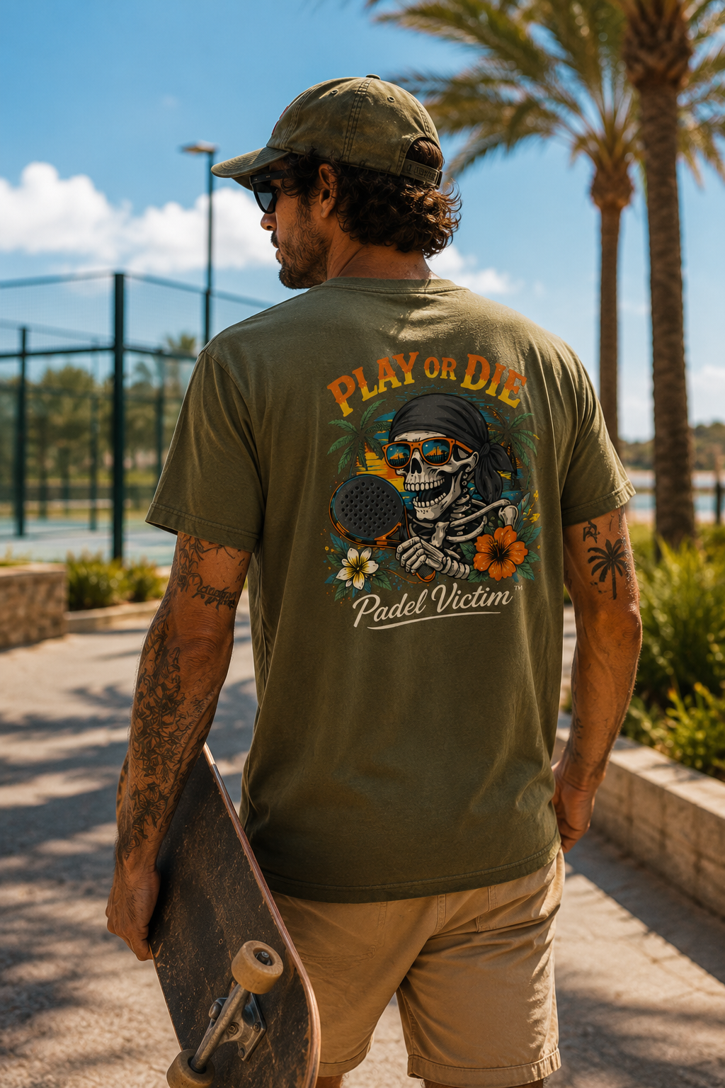 T-Shirt Padel Victim "Play or Die" Coton premium