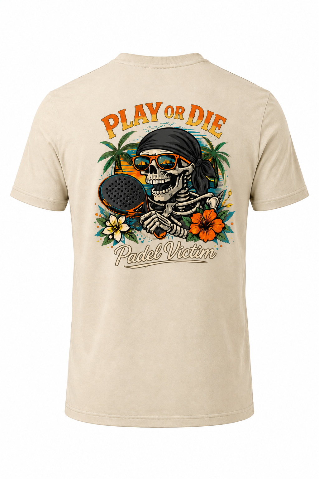 T-Shirt Padel Victim "Play or Die" Coton premium