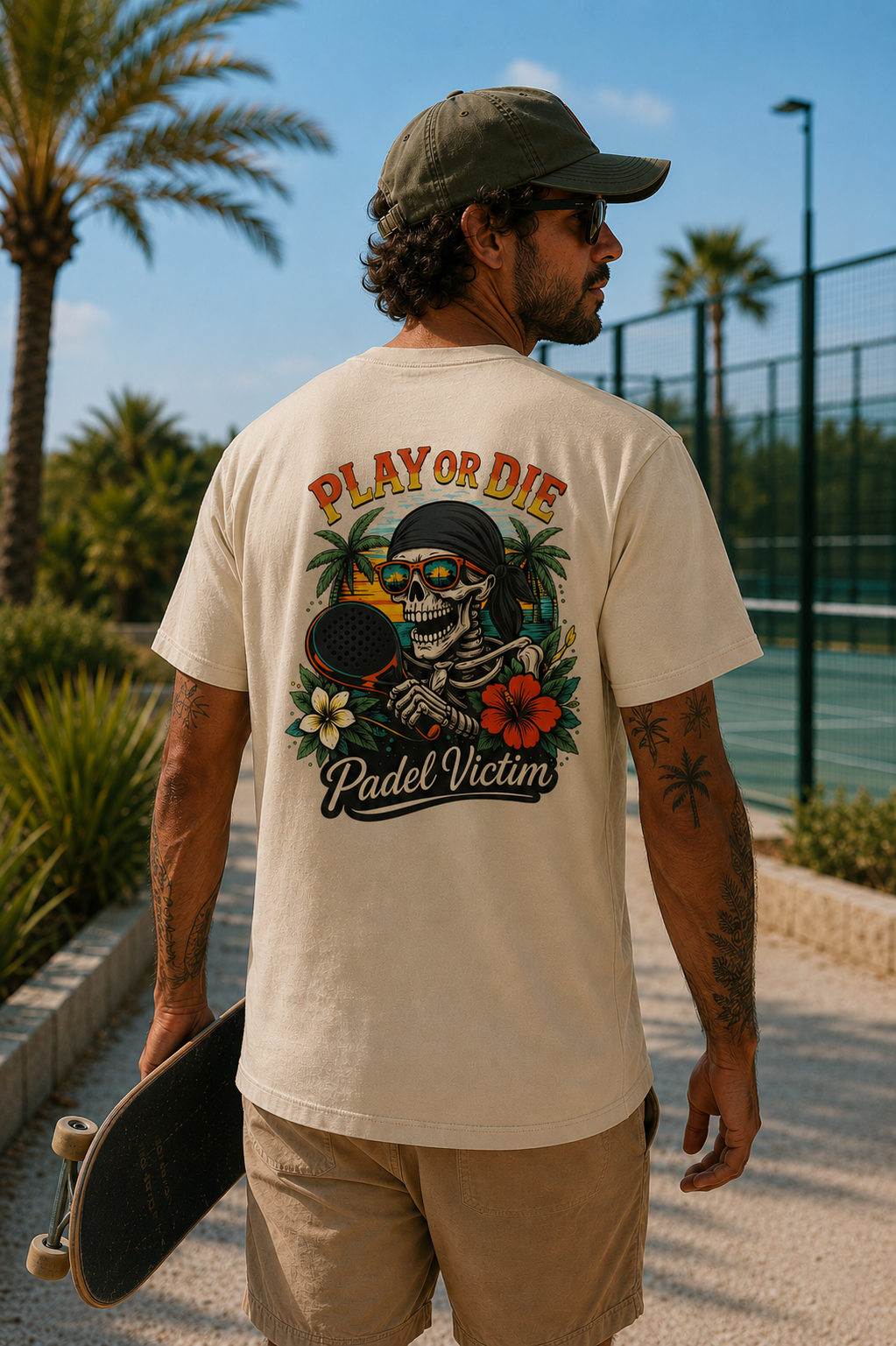 T-Shirt Padel Victim "Play or Die" Coton premium