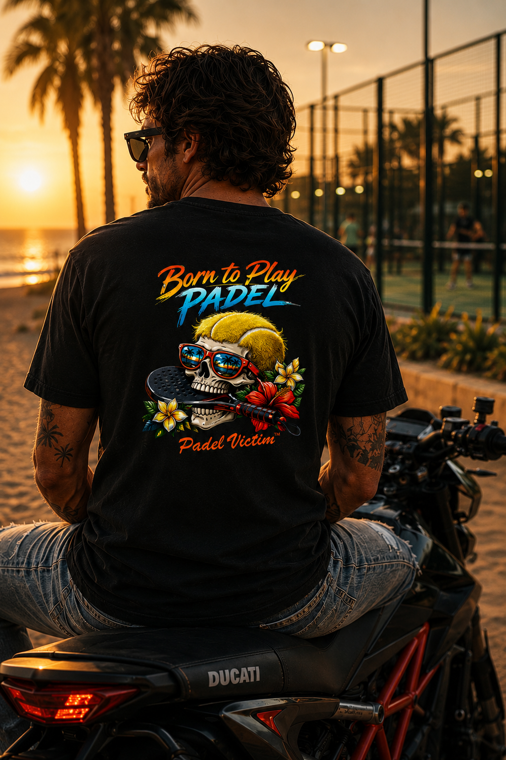 T-shirt Padel Victim "Born to Play Padel" Coton premium