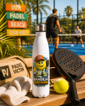 Bouteille sport Padel Victim - "Golden Point, Bandeja Survivor"  500 ml Aluminium Blanc