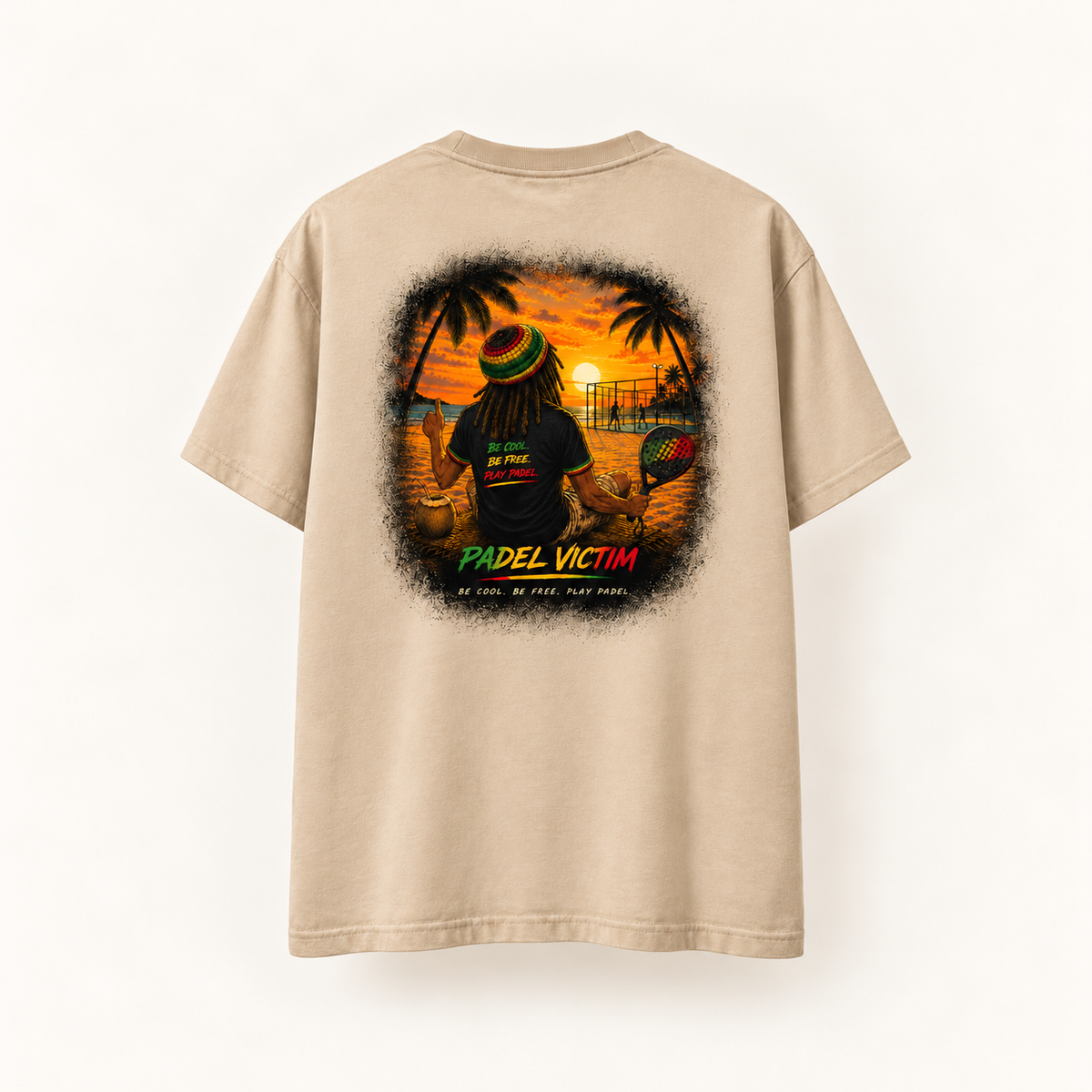 T-shirt Reggae Vibes beige-dos entier