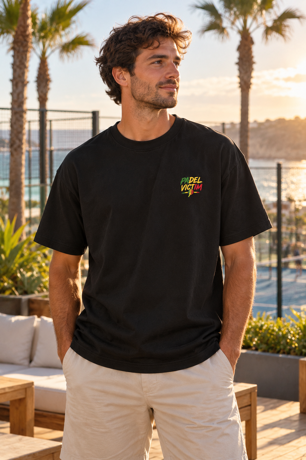 T-shirt Reggae Vibes noir porté de face