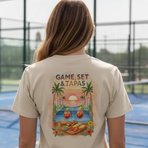 T-Shirt Padel Victim Femme - "Game, Set & Tapas"