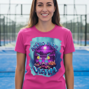 T-Shirt Padel Victim Femme - "Apéro Padel Synthwave"